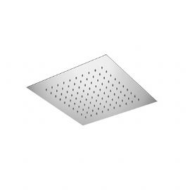 Soffione quadrato in acciaio a soffitto con fissaggio brevettato a molle , ispezionabile monogetto, misure 440x440mm