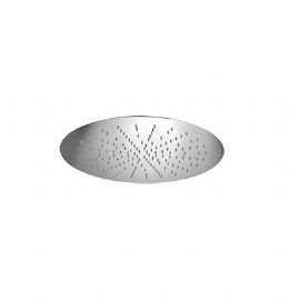 Soffione tondo in acciaio a soffitto con fissaggio brevettato a molle, ispezionabile monogetto, diam.340mm