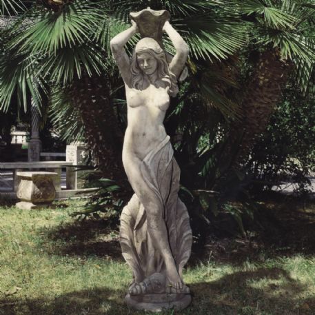 Josephine con cornucopia in pietra ricostituita corrosa h 176
