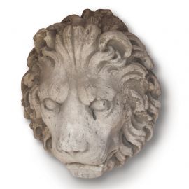 Mascherone leone cm 33 in pietra ricostituita finitura corrosa