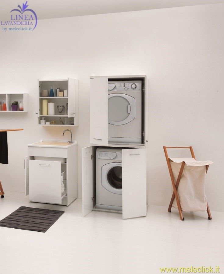 Bagno lavanderia piccolo: monolocale di mq con soluzioni ... Mobile porta lavatrice e asciugatrice da esterno