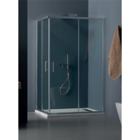 Box doccia angolare porta scorrevole cm L100xP70 Eco