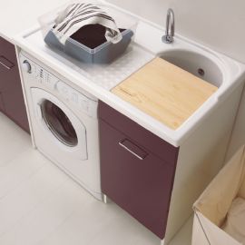 Lavapanni copri lavatrice Dx Duo 106x60 melanzana con cesto Colavene