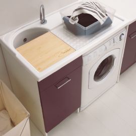 Lavapanni copri lavatrice Sx Duo 106x60 melanzana con cesto Colavene