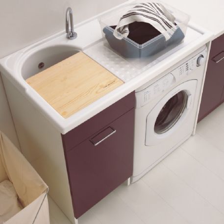 Lavapanni copri lavatrice Sx Duo 106x60 melanzana con cesto Colavene