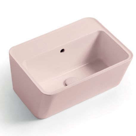 Lavabo in ceramica Rosa Matt 50x40 Wynn Colavene