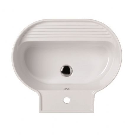 Lavabo in ceramica bianco lucido 60x50 Tino Colavene