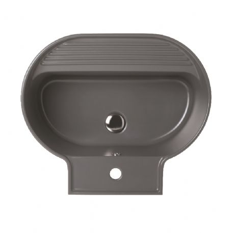 Lavabo in ceramica grigio matt 60x50 Tino Colavene