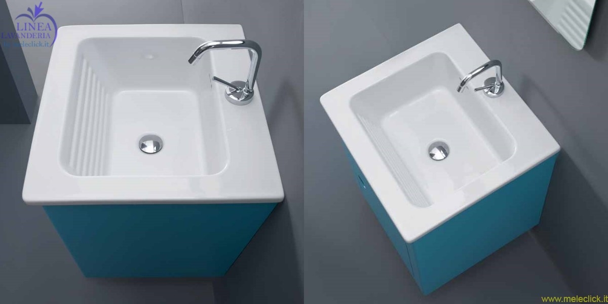 Lavapanni in ceramica con mobile sospeso nanco vendita on line Lavatoio doppio ceramica lavanderia
